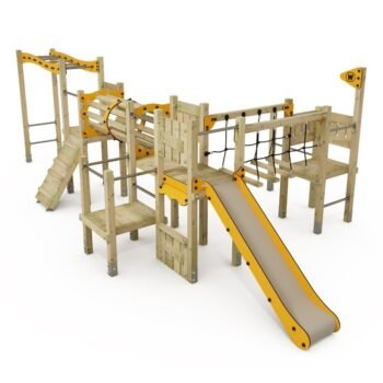 Wickey Robuust Speeltuin Klimrek PRO Magic Catch Veilig Speeltoestel voor Openbare Speelplekken met Wiebelbrug