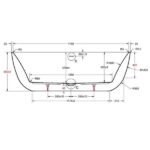 Bad back-to-wall acryl 180x85x59cm met overloop mat glans wit Alesso Carmina ii